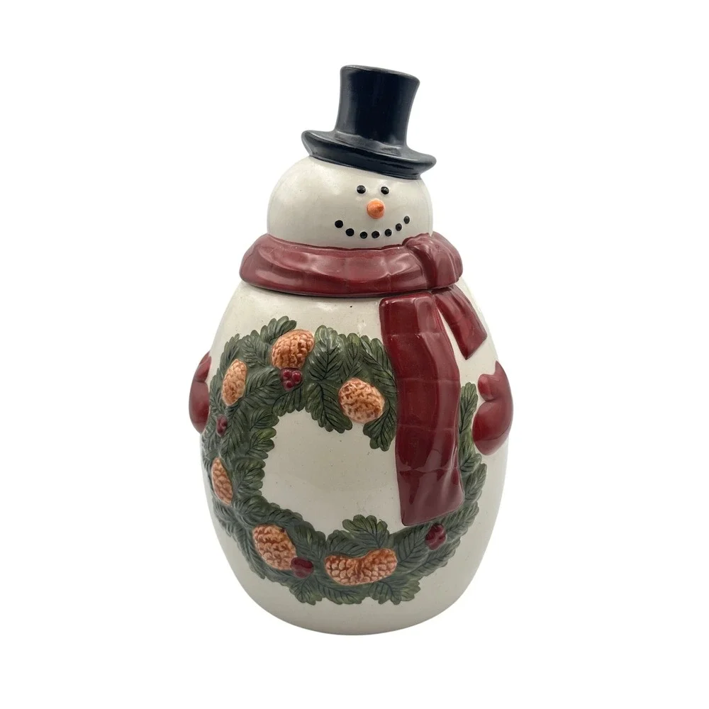 Vintage‎ Mrs.Fields Premium Cookie Limited Edition Holiday Snowman Cookie Jar
